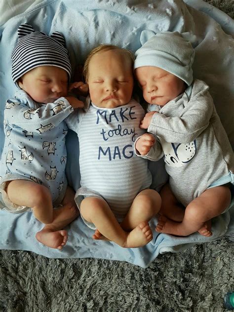 triplet boys Newborn Triplets, Baby Boy Newborn, Silicone Reborn Babies, Reborn Baby Dolls ...