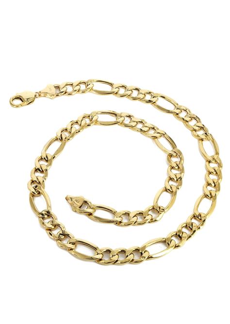 14K Gold Chain - Solid Figaro Chain – FrostNYC