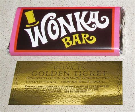 Willy Wonka Belgian Chocolate Big Bar Golden Ticket, Novelty Replica ...