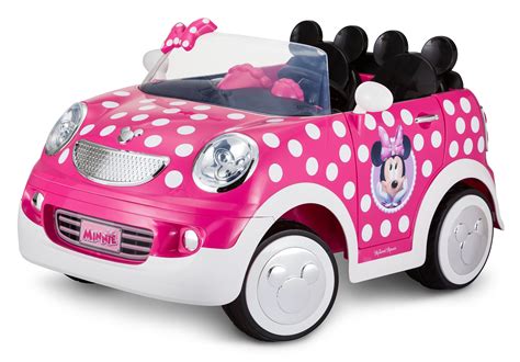 Pink White Minnie Mouse Hot Rod Coupe Ride On Riding Toy Kid Trax 12V Girls Gift | eBay