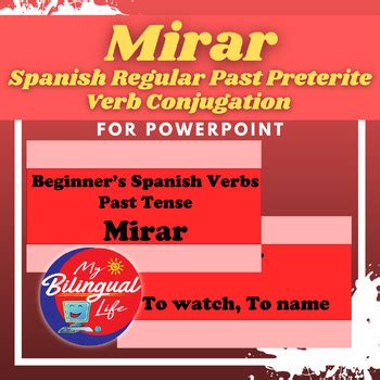 Mirar - Spanish Regular Past Preterite Verb Conjugation for PowerPoint