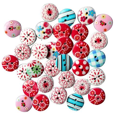 100PCS lovely flowers painted wooden decorative buttons garment accessories fashion quality arts ...