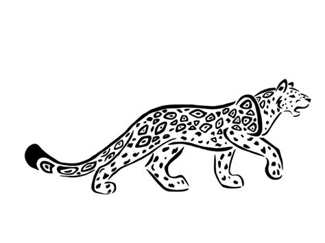 Sweet outline long-body jaguar tattoo design - Tattooimages.biz