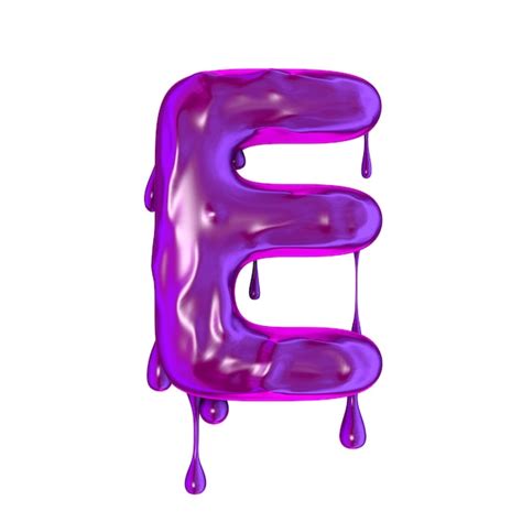 Premium Photo | Purple dripping slime halloween capital letter e 3d render