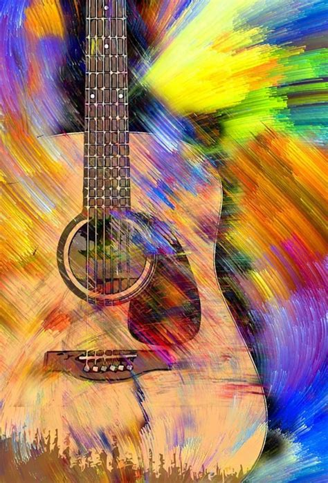 Guitar Art, Guitar on Canvas, Acoustic Guitar Picture, Musician Gift, Guitar Lover Gift, Music ...