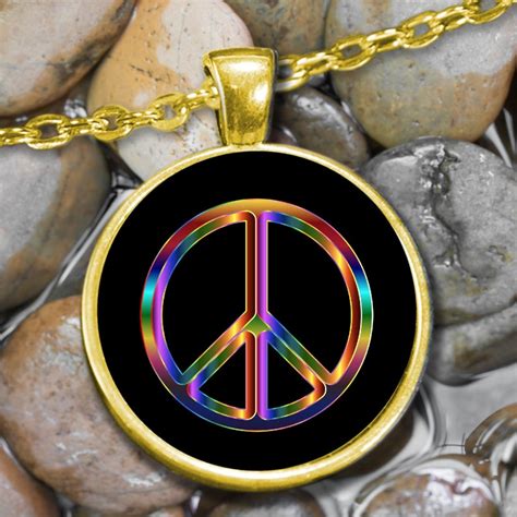 Peace Sign Necklace Peace Sign Pendant Peace Sign Jewelry | Etsy