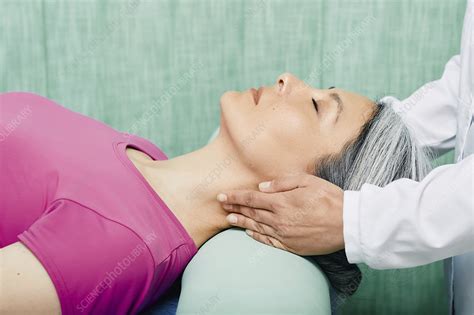 Neck massage - Stock Image - F034/9084 - Science Photo Library