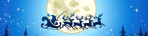 Santa flying in sleigh christmas 4K wallpaper download