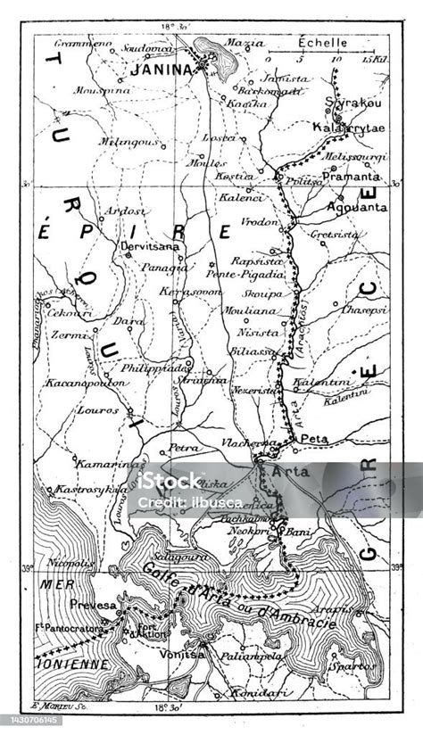 Antique Image Greece Turkey Border Map Stock Illustration - Download ...