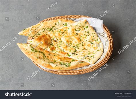 Tandoori Green Garlic Naan Bread Served Stock Photo 2229544803 ...