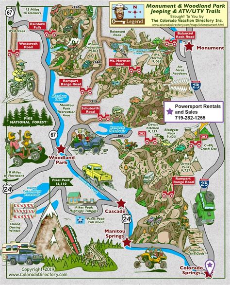 Monument & Woodland Park Jeeping & ATV Trails Map | Colorado Vacation Directory | Colorado ...