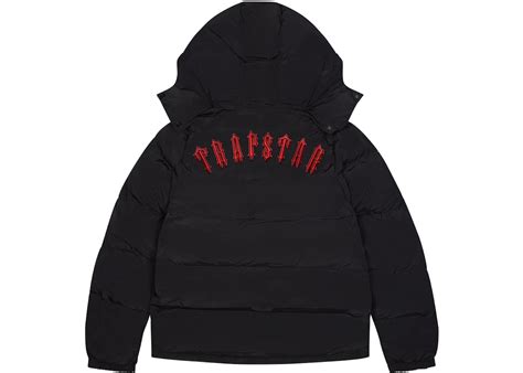 V Stripe Hoodie Tracksuit Black/Red/White by TRAPSTAR | jellibeans