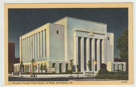 Unused Postcard Dauphin County Court House at Night Harrisburg Pennsylvania PA - Advintage Plus ...