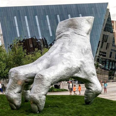 Cleveland outdoor giant hand sculpture