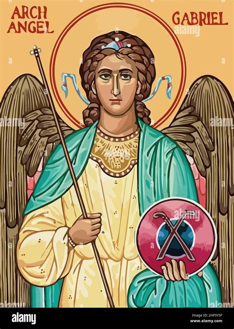 archangel gabriel warrior holy illustration Stock Photo - Alamy