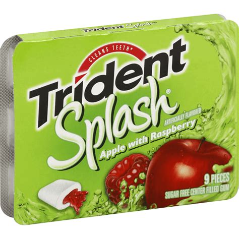 Trident Splash Gum, Sugar Free, Center Filled, Apple with Raspberry ...