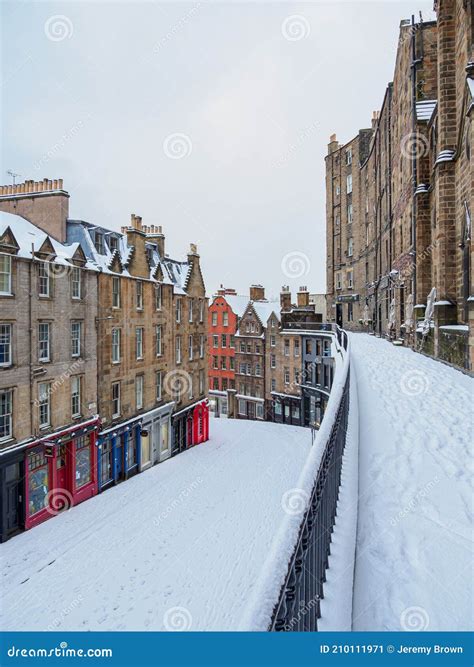 Grassmarket Under Heavy Snow in Edinburgh, Scotland, February 2021 ...