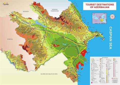 Tourist map of Azerbaijan. Azerbaijan tourist map | Vidiani.com | Maps ...