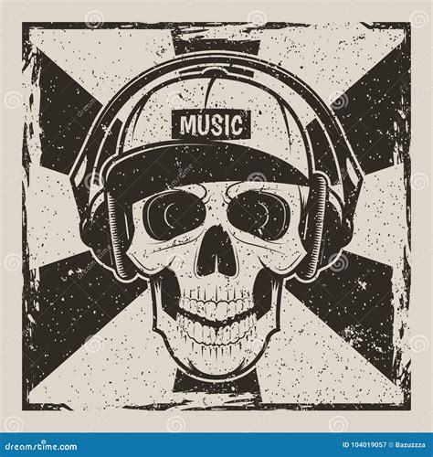 Music Skull Logo Vector Illustration | CartoonDealer.com #82538298