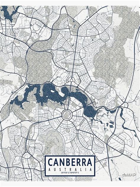 "Canberra City Map of Australia - Coastal" Poster for Sale by deMAP ...