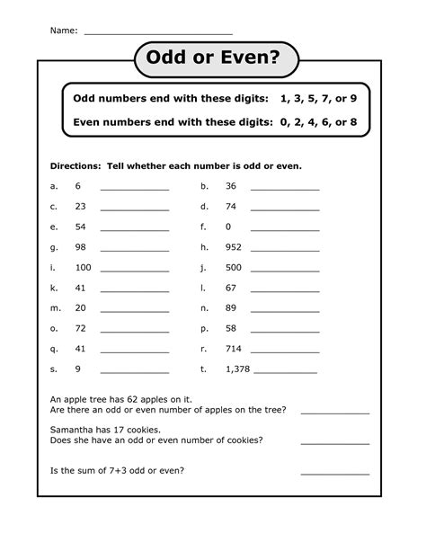 Odd and Even Worksheets Printable | Activity Shelter