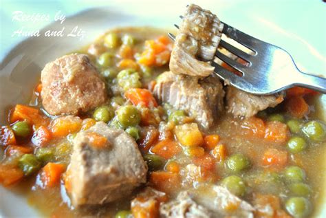 EASY Veal Stew with Wine, Peas and Carrots - 2 Sisters Recipes by Anna and Liz