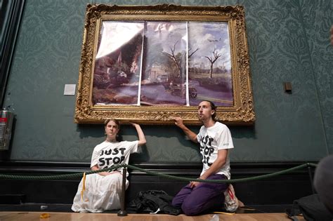 The Hay Wain: Just Stop Oil Activists Glue Themselves to John Constable Frame - Bloomberg