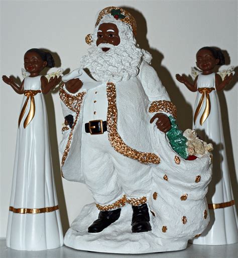 Black African American Santa & Angels | Black santa, Black christmas ...