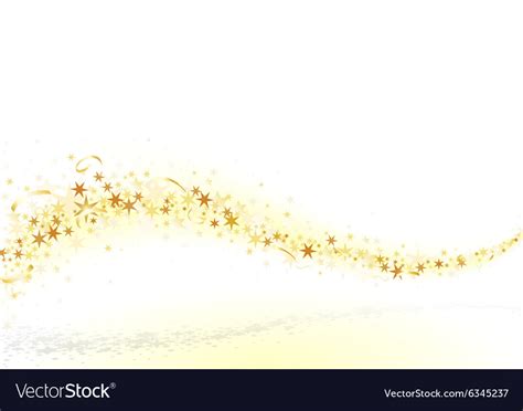 Wave golden stars and confetti Royalty Free Vector Image