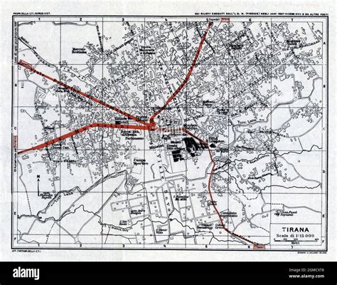 Tirana Map, Map of Tirana, Tirana City, Old Tirana Map, Retro Tirana Map, Vintage Tirana Map ...