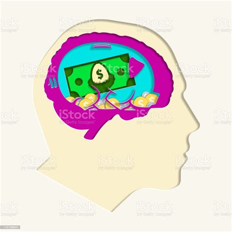 Head For Savings Cartoon Paper Cut Out Vector Graphic Illustration ...