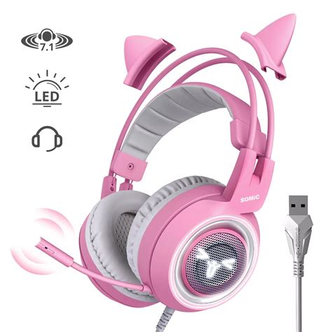 Somic G951 Pink Best Computer USD LED RGB 7.1 Surround Sound Wired ...