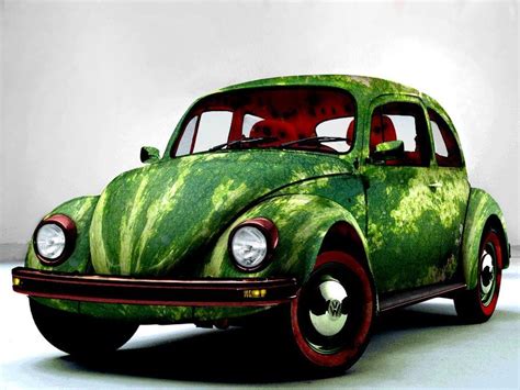 Watermelon Car VW | Watermelon car, Beetle car, Vw art