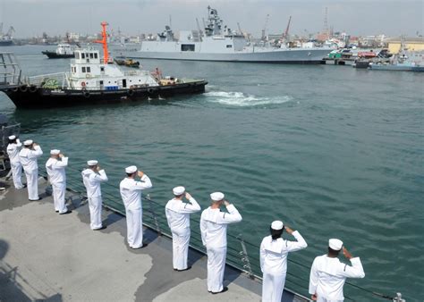 DVIDS - Images - Saluting an Indian navy ship [Image 2 of 2]