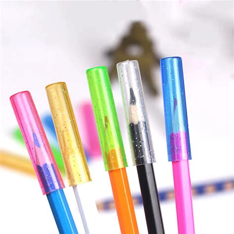 20pcs Pencil Cap Colorful Cute Plastic Pencil Protection Cap Kawaii ...