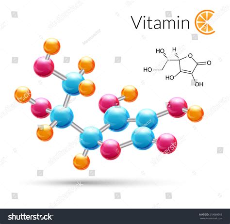 Vitamin C 3d Molecule Chemical Science Stock Illustration 219669982 - Shutterstock