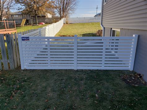 4' White Vinyl Horizontal Picket Fence - American Fence Company of Iowa City, IA