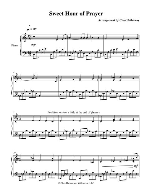 Sweet Hour of Prayer Sheet Music by Chas Hathaway