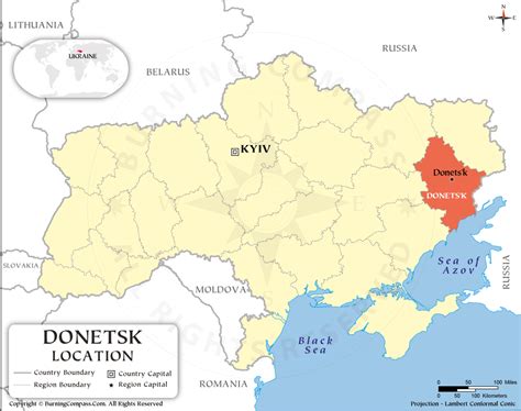 Donetsk on Ukraine Map, Where is Donetsk