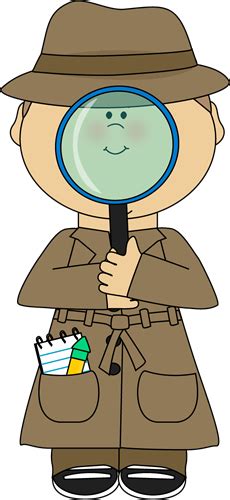 Detective with Magnifying Glass Clip Art - Detective with Magnifying ...