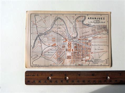 1898 Aranjuez Spain Map From Baedeker's Spain & Portugal - Etsy