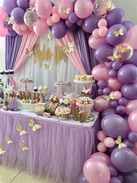 Butterfly Purple Pink Balloon Garland Arch Kit for Baby Shower, Princess Birthday Party ...