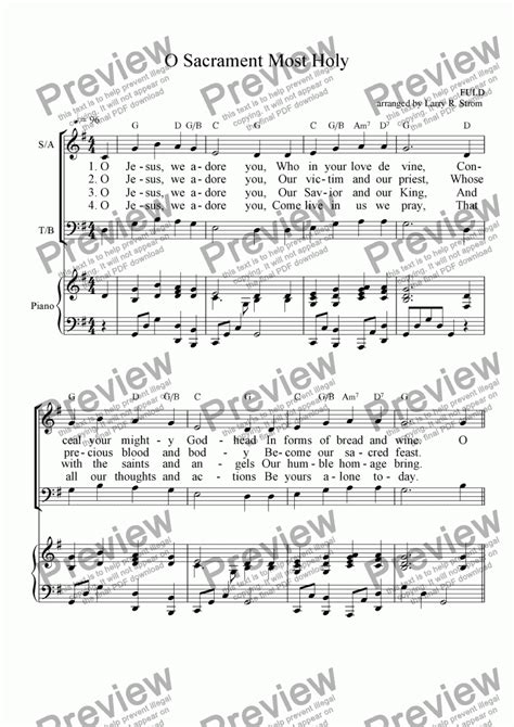 O Sacrament Most Holy - Download Sheet Music PDF file