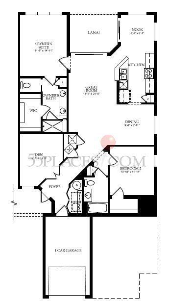 Egret Floorplan | 1536 Sq. Ft. | Del Webb Ponte Vedra | Floor plans, Sweetwater, House floor plans