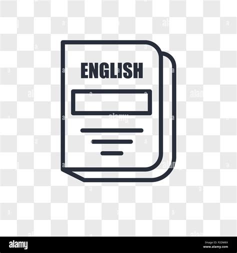 english subject vector icon isolated on transparent background, english ...