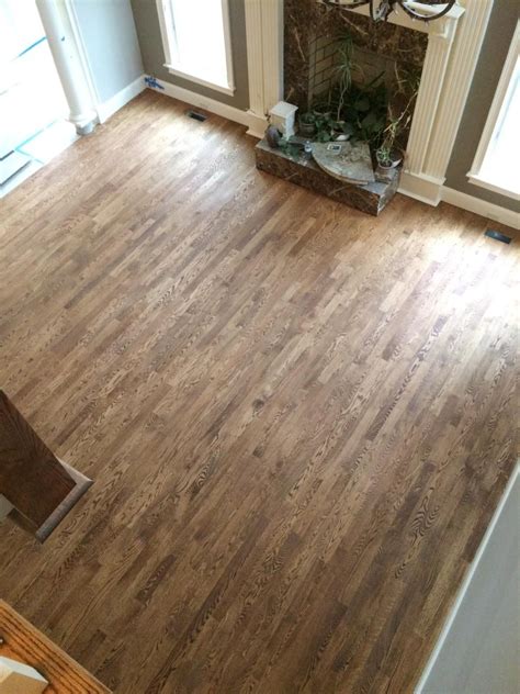 Red Oak hardwood floors with custom stain 50% COLONIAL MAPLE AND 50% ...