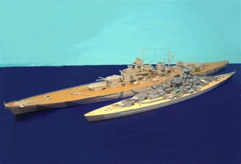 H 44 battleship model which got as far as the drawing board. 1,131 feet ...