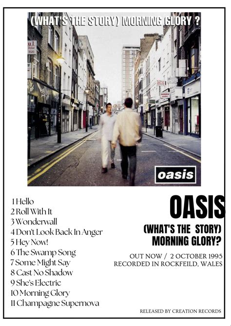 Oasis what's the Story Morning Glory Album Cover / Poster. A4 Digital ...