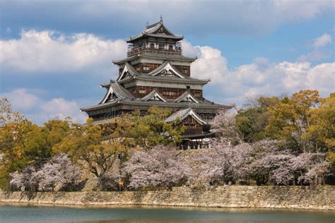 Hiroshima Castle with Cherry Blossoms Stock Photo - Image of cherry, spring: 175741834