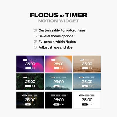 Flocus: Minimalist Pomodoro Notion Widget & Gridfiti